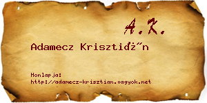 Adamecz Krisztián névjegykártya