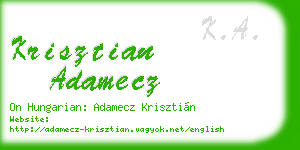 krisztian adamecz business card